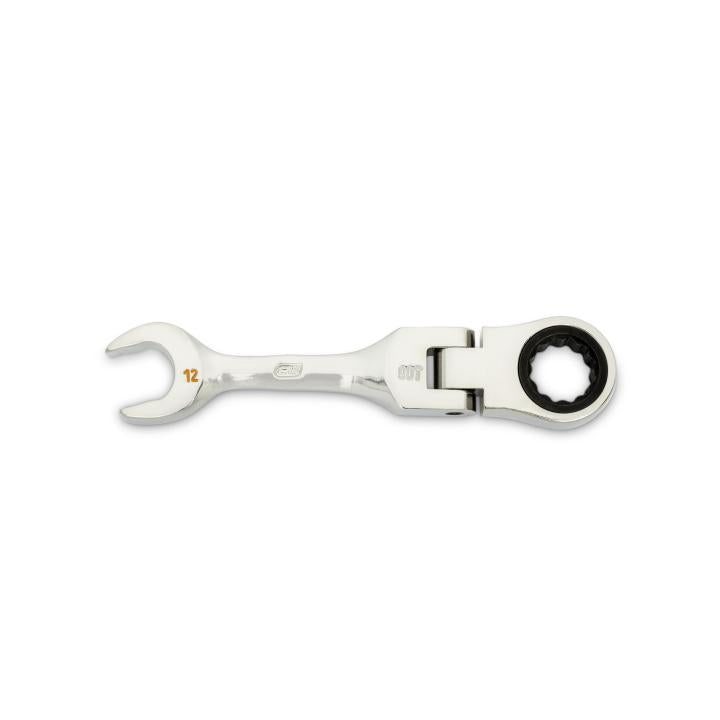 12mm 90-Tooth 12 Point Stubby Flex Combination Ratcheting Wrench
