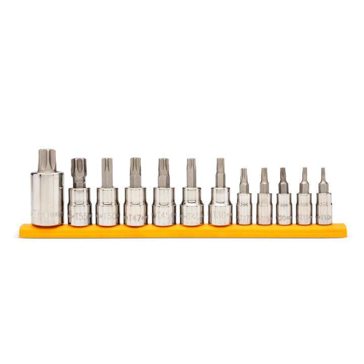 12 Piece 1/4", 3/8" & 1/2" Drive Tamper Proof Torx® Bit Socket Set