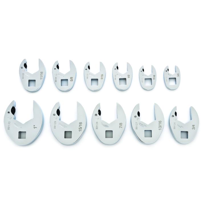 11 Piece 3/8" Drive Ratcheting Crowfoot SAE Wrench Set