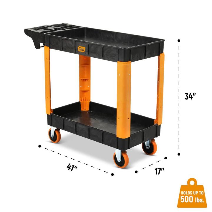 40" 2-Shelf Heavy Duty Utility Cart