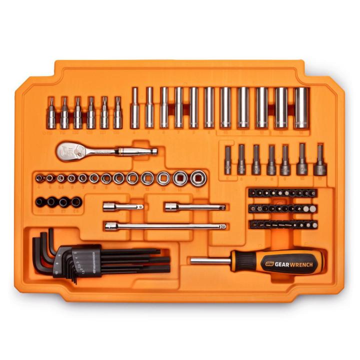 168 Piece 1/4" & 3/8" Drive 90-Tooth Metric Mechanics Tool Set
