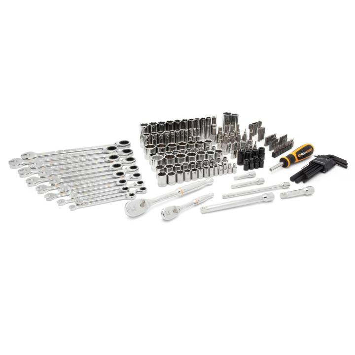 168 Piece 1/4" & 3/8" Drive 90-Tooth Metric Mechanics Tool Set