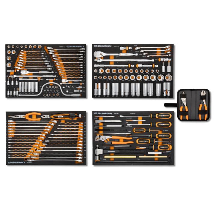 184 Piece 1/4", 3/8" and 1/2" Drive GMTK Tool Kit in Foam Trays