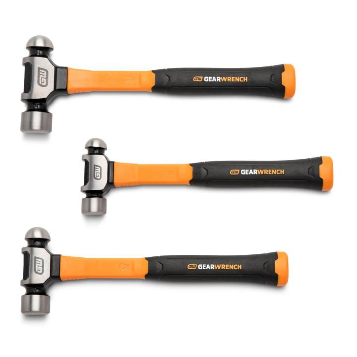 3 Piece Ball Pein Hammer with Fiberglass Handles Set