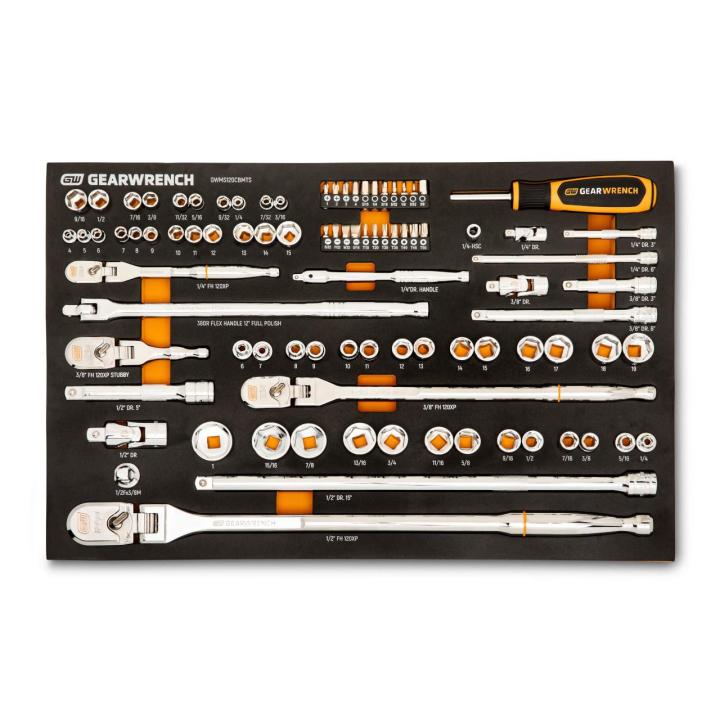 89 Piece 1/4", 3/8" & 1/2" Drive 120XP Mechanics Tool Set in Foam Tray