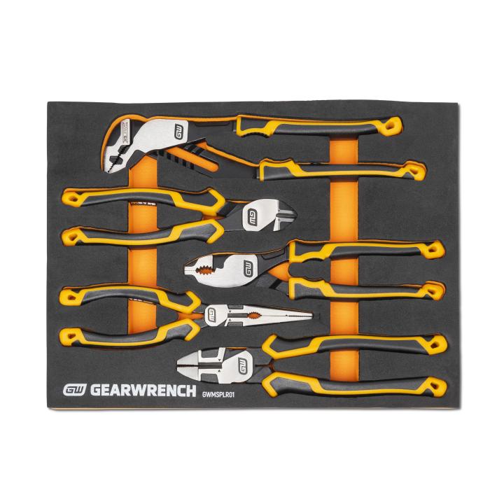 5 Piece PITBULL Cushion Grip Pliers Set in Foam Storage Tray