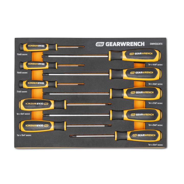 10 Piece Torx® Dual Material Screwdriver Set in Foam Storage Tray