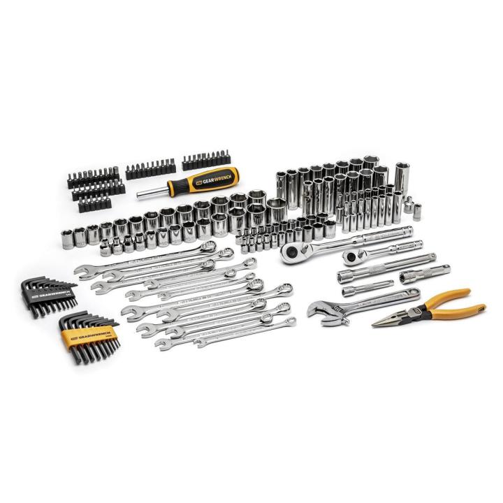168 Piece 1/4" & 3/8" Drive 72-Tooth 6 Point Professional Tool Set