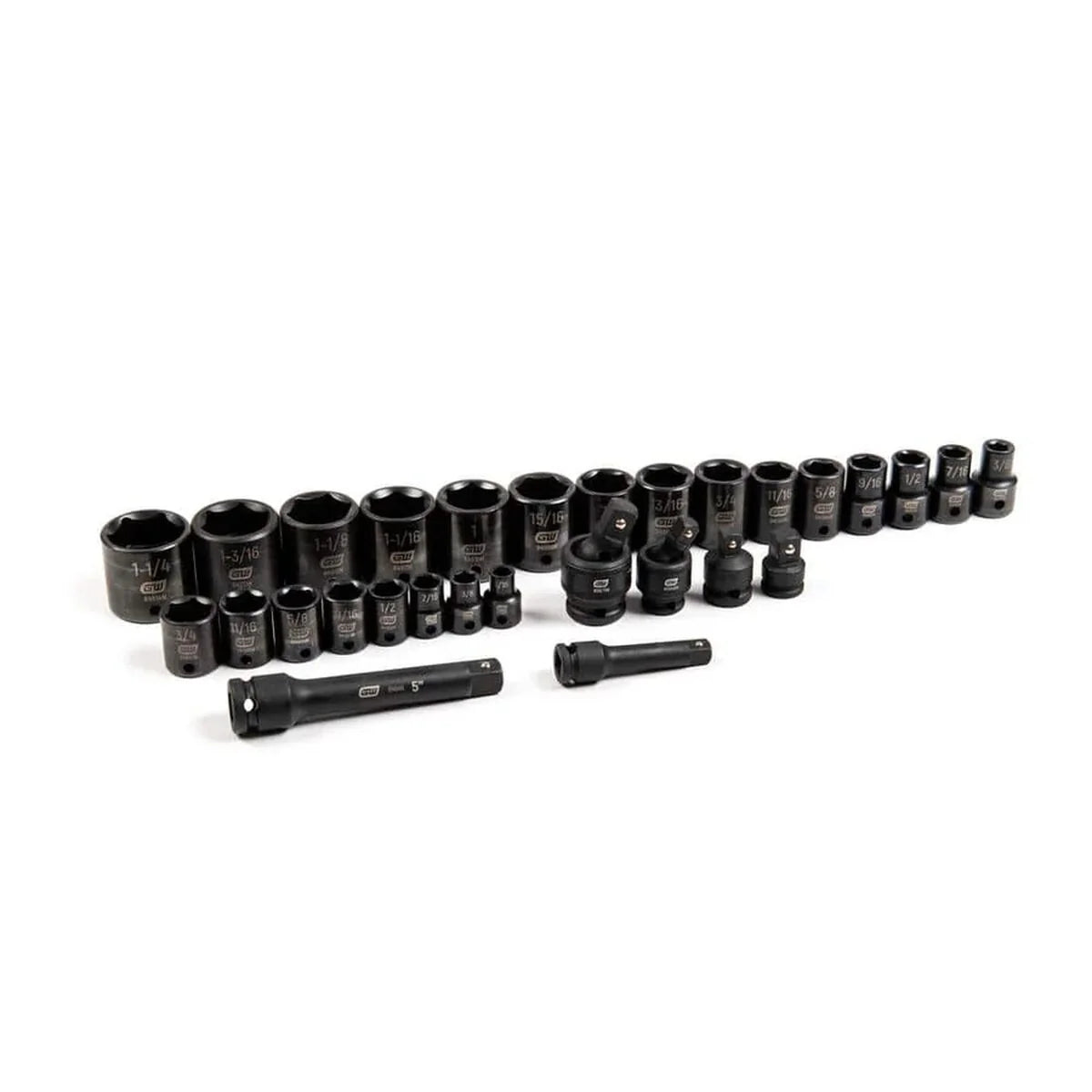 29-Piece SAE 3/8 in. and 1/2 in. Impact Socket Tray Set