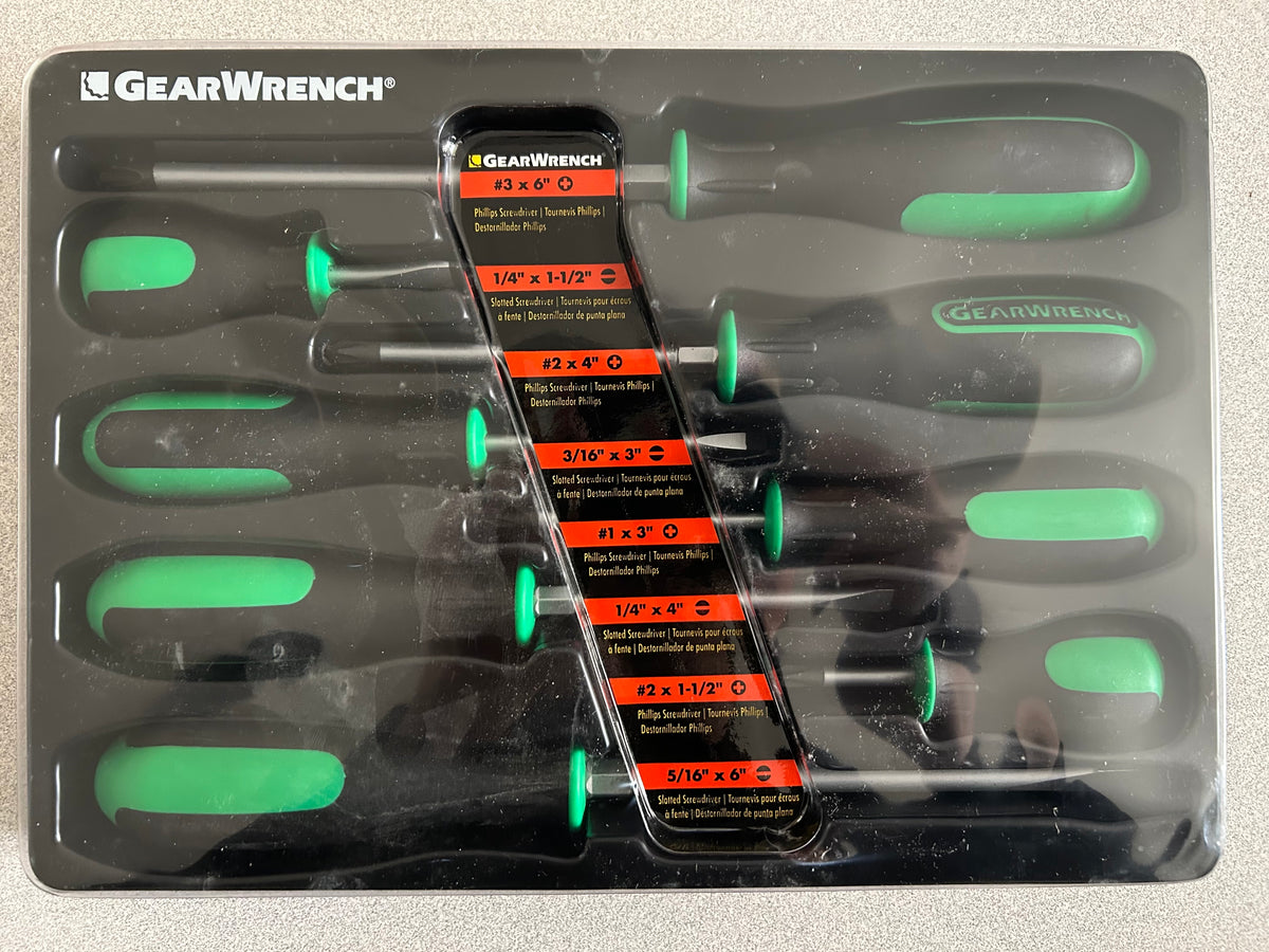 Gearwrench 8 Pc. Bright Green Dual Material Screwdriver Set