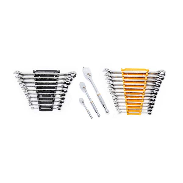 90T Gearpack SAE/Metric Ratcheting Wrench and Ratchet Tool Set (25-Piece)