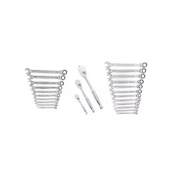 90T Gearpack SAE/Metric Ratcheting Wrench and Ratchet Tool Set (25-Piece)