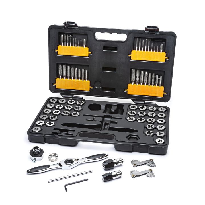 77 Piece SAE/Metric Ratcheting Tap and Die Set