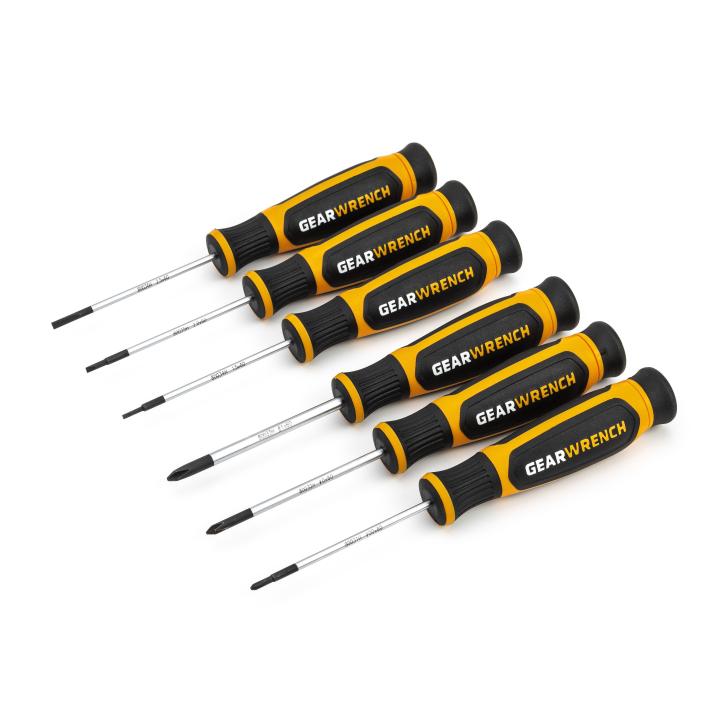 6 Piece Phillips®/Slotted Mini Dual Material Screwdriver Set