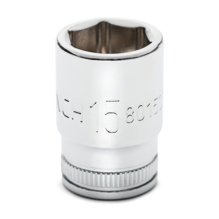 1/4" Drive 6 Point Mid Length Metric Socket 15mm