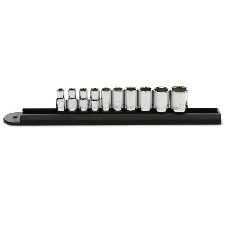 10 Piece 1/4" Drive 6 Point Standard SAE Socket Set