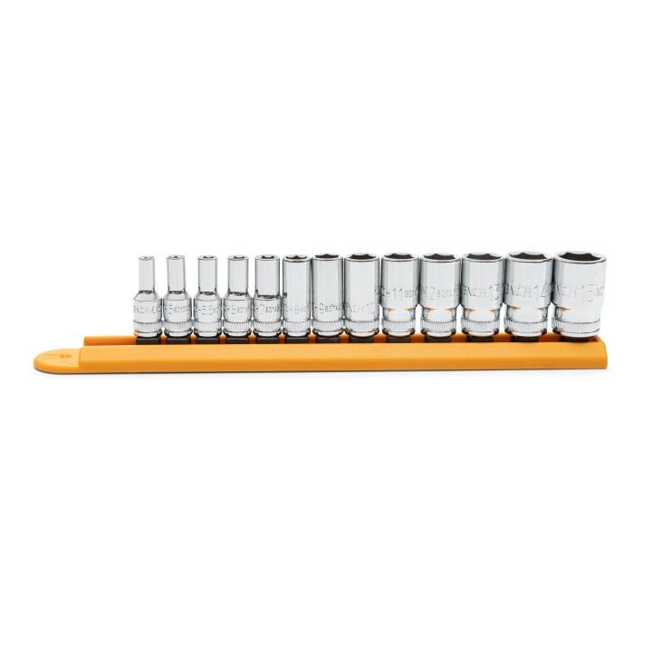 13 Piece 1/4" Drive 6 Point Mid Length Metric Socket Set