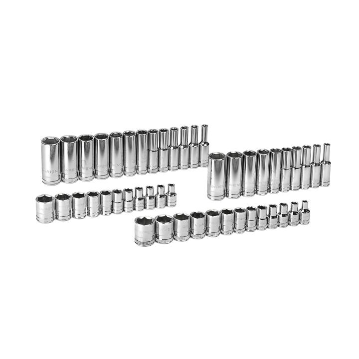 47 Piece 1/4" Drive 6 Point Standard and Deep SAE/Metric Socket Set