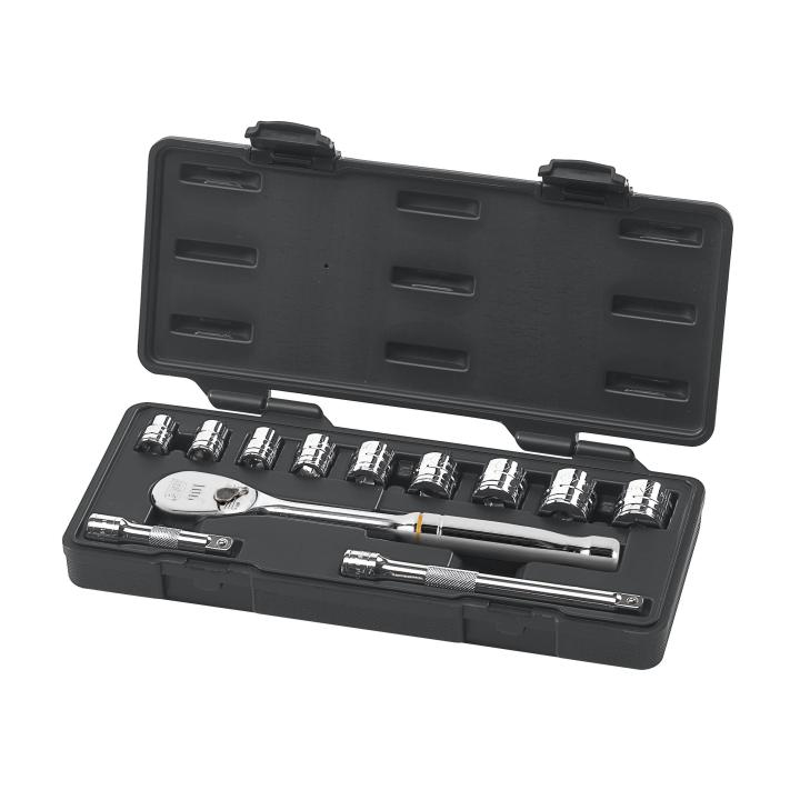 12 Piece 3/8" Drive 6 Point Standard SAE Mechanics Tool Set