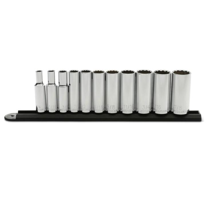 11 Piece 3/8" Drive 12 Point Deep SAE Socket Set