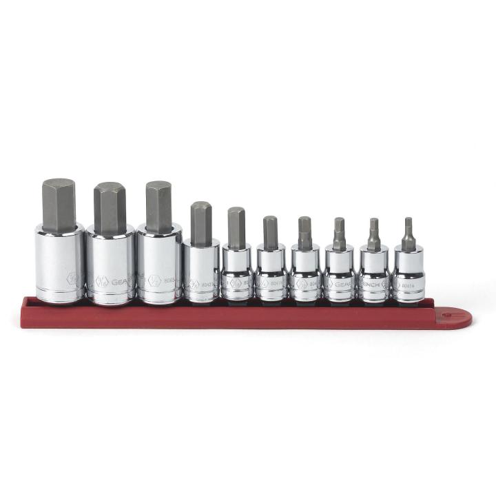 10 Piece 3/8" & 1/2" Drive Hex Bit SAE Socket Set