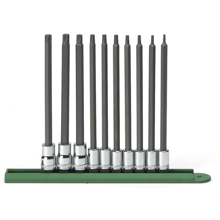 10 Piece 1/4" & 3/8" Drive Long Torx® Bit Socket Set