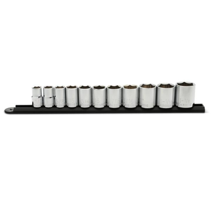 11 Piece 1/2" Drive 6 Point Standard SAE Socket Set