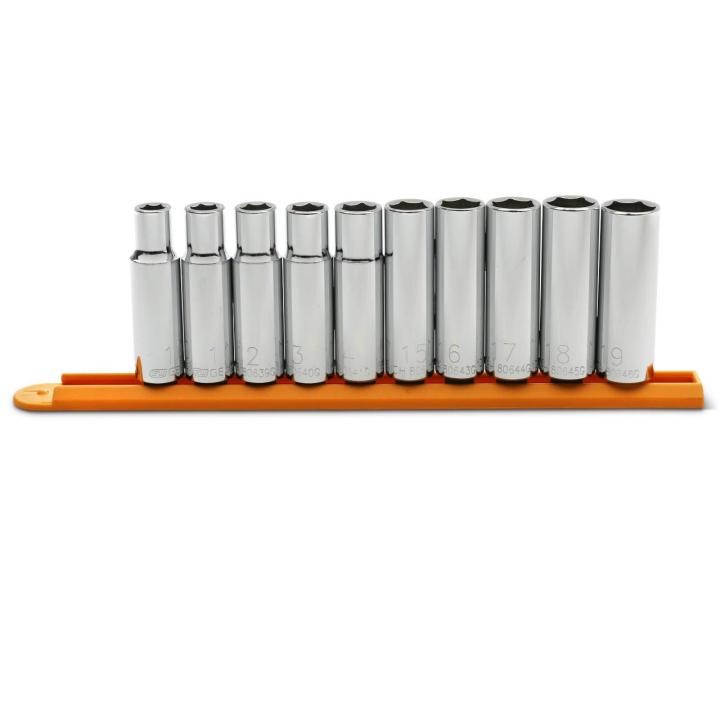 10 Piece 1/2" Drive 6 Point Deep Metric Socket Set
