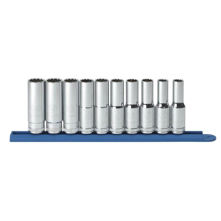10 Piece 1/2" Drive 12 Point Deep Metric Socket Set