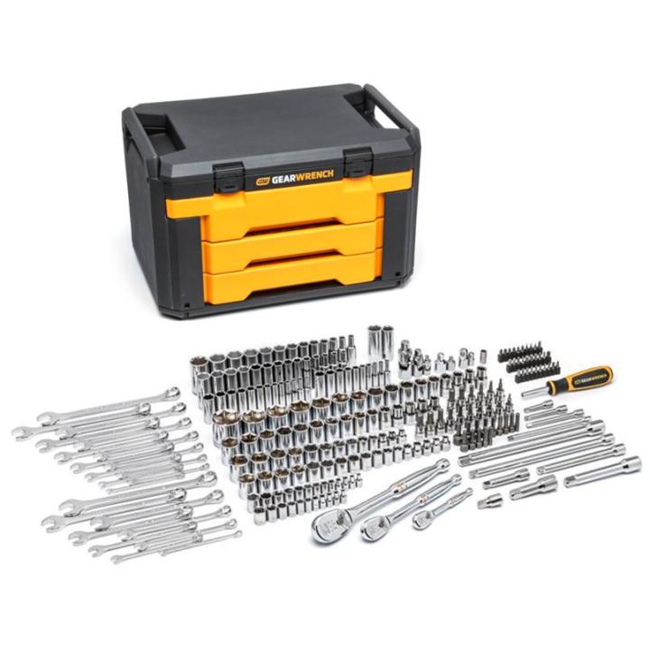 243 Piece 6 Point Mechanics Tool Set in 3 Drawer Storage Box