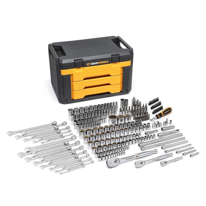 243 Piece 12 Point Mechanics Tool Set in 3 Drawer Storage Box
