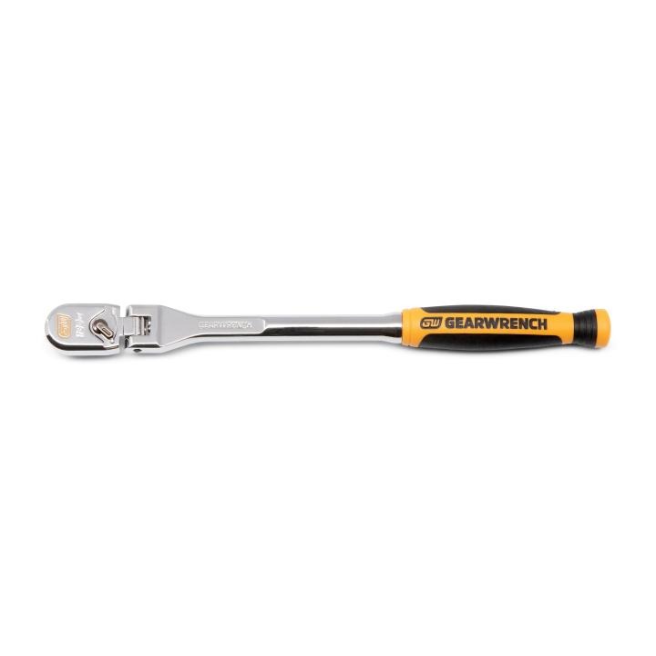1/4" Drive 120XP™ Dual Material Handle Flex Head Teardrop Ratchet 9"