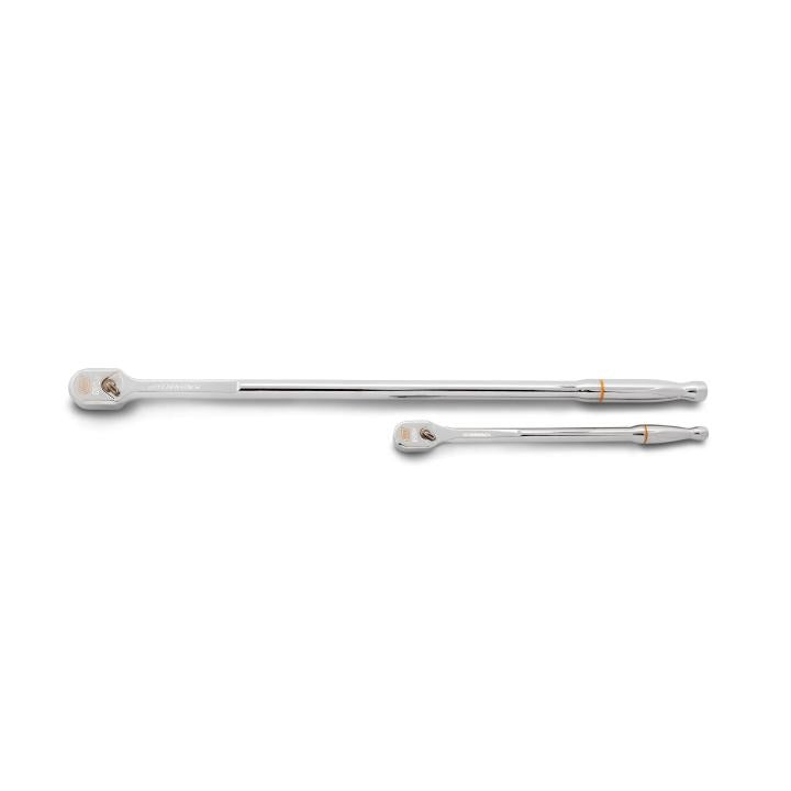 2 Piece 1/4" & 3/8" Drive 120XP™ Extra Long Handle Full Polish Teardrop Ratchet Set