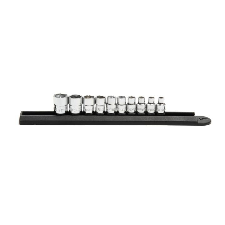10 Piece 1/4" Drive 6 Point SAE Stubby Socket Set