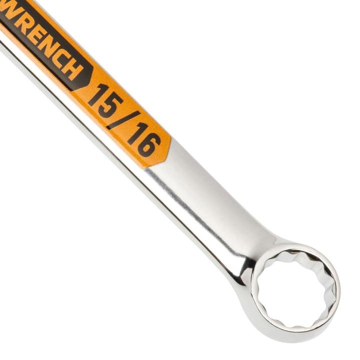 11 Piece 12 Point SAE Hi-Viz Long Pattern Combination Wrench Set with Tool Roll