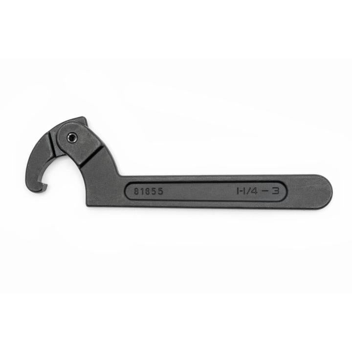 6-1/8" to 8-3/4" Adjustable Hook Black Oxide Spanner Wrench