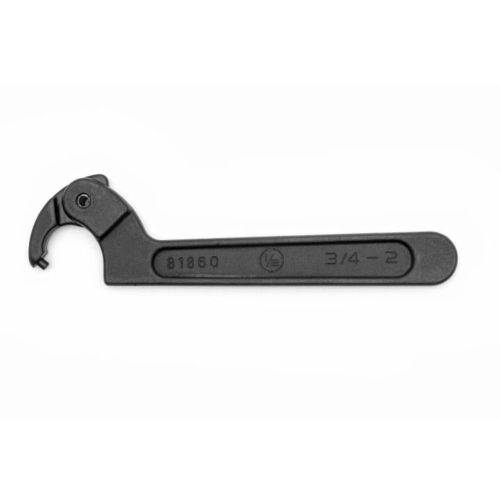 3/4" to 2" Adjustable Pin Black Oxide Spanner Wrench 1/8" Pin