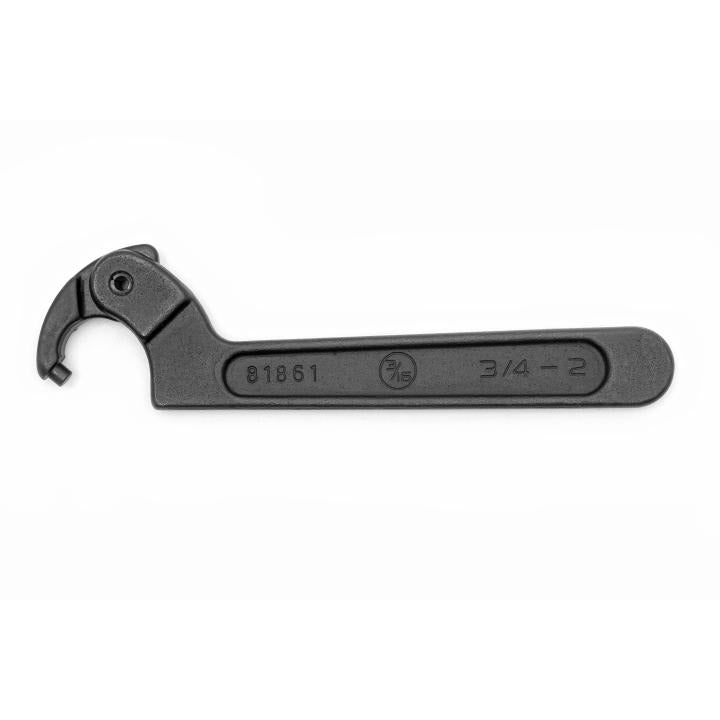 3/4" to 2" Adjustable Pin Black Oxide Spanner Wrench 3/16" Pin