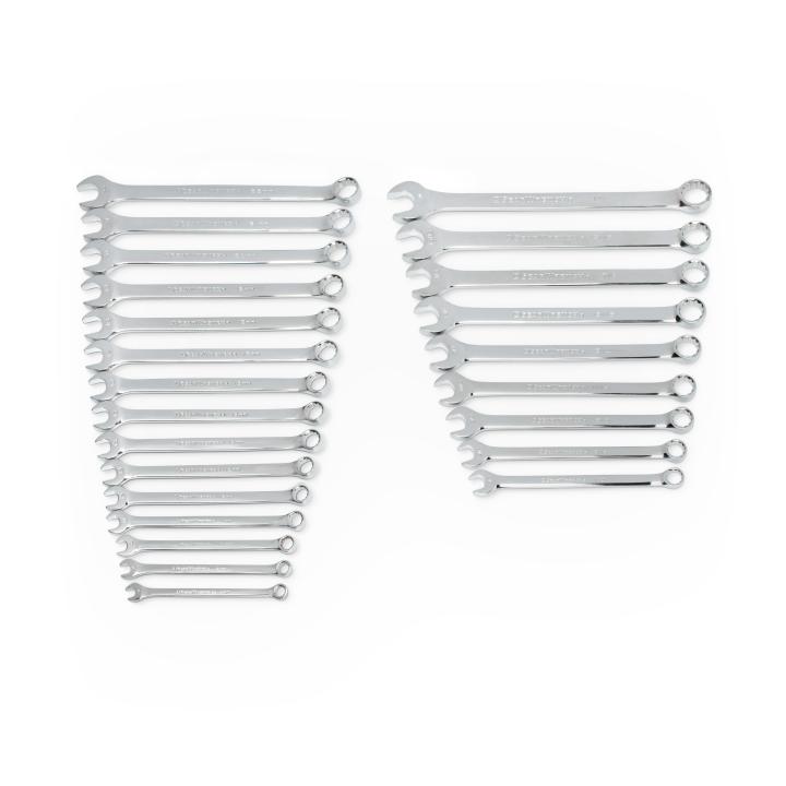 24 Piece 12 Point Long Pattern Combination SAE/Metric Wrench Set
