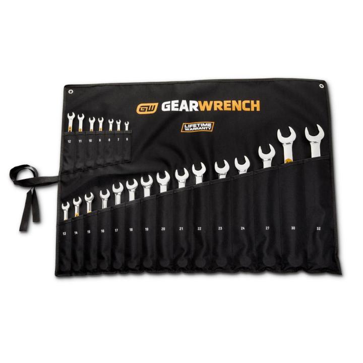 22 Piece 12 Point Metric Hi-Viz Long Pattern Combination Wrench Set