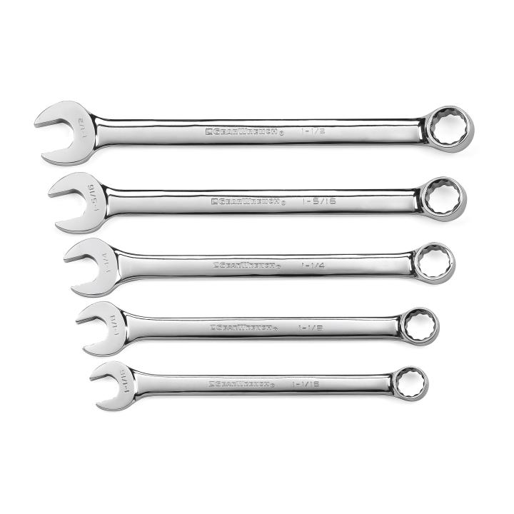 5 Piece 12 Point SAE Long Pattern Combination Wrench Set