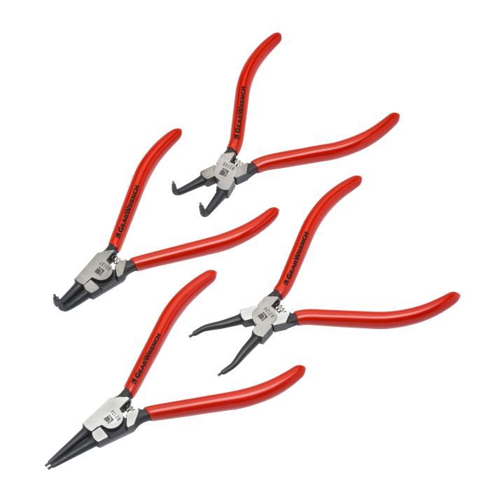 4 Piece 7" Fixed Tip Internal & External Snap Ring Plier Set