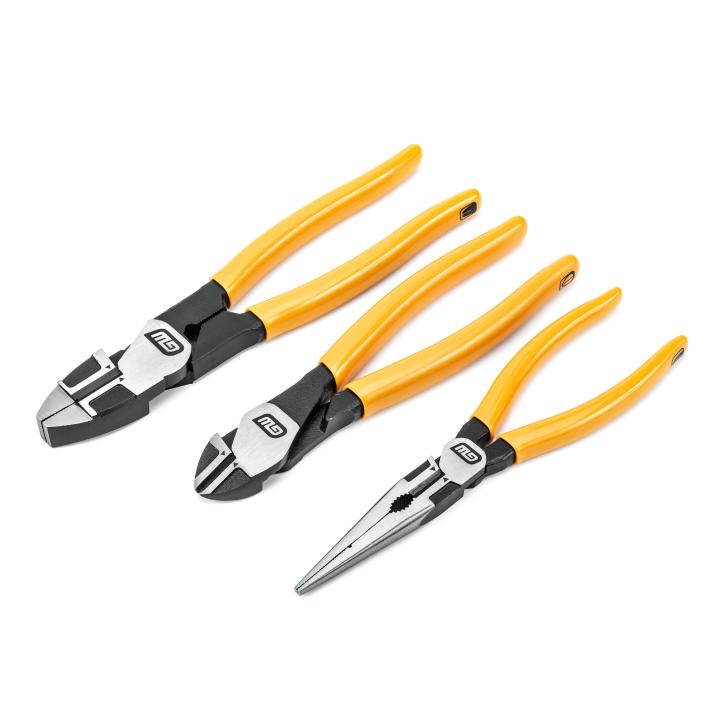 3 Piece PITBULL Dipped Handle Electrician's Plier Set