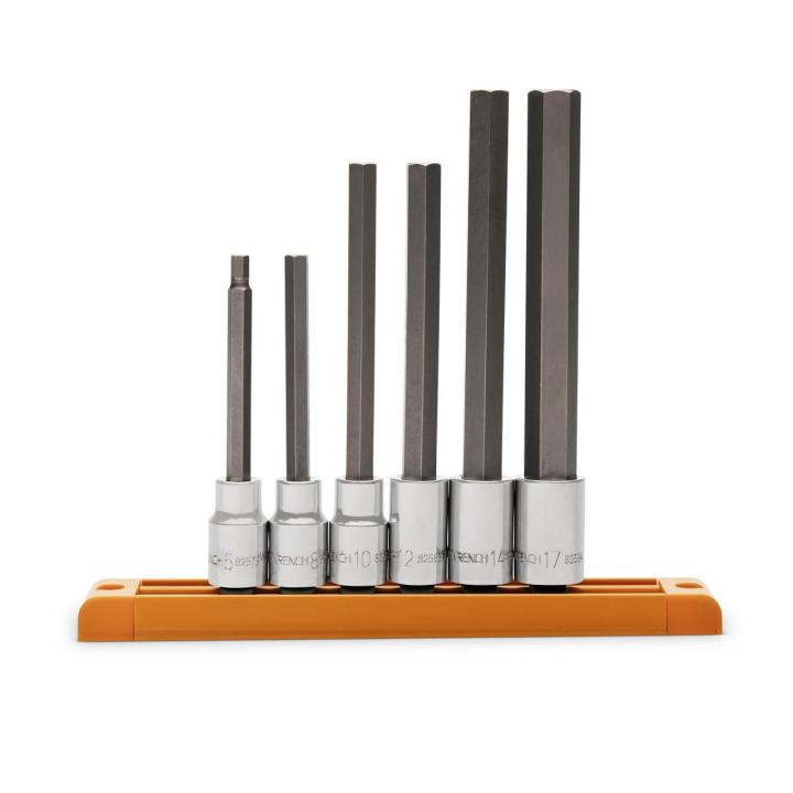 6 Piece 1/2" Drive Metric Long Hex Bit Socket Set