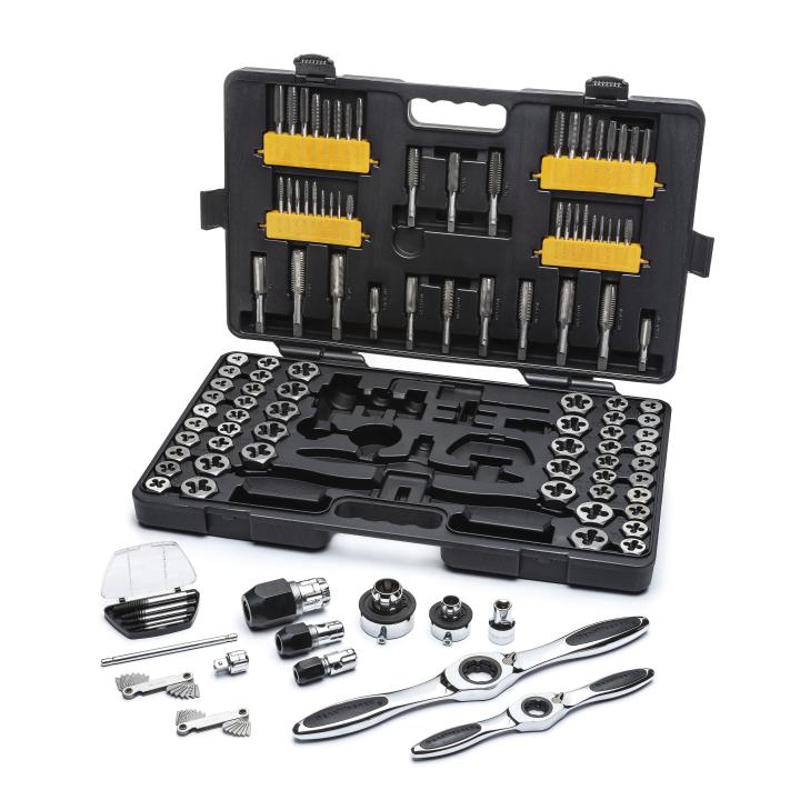 114 Piece SAE/Metric Ratcheting Tap and Die Set