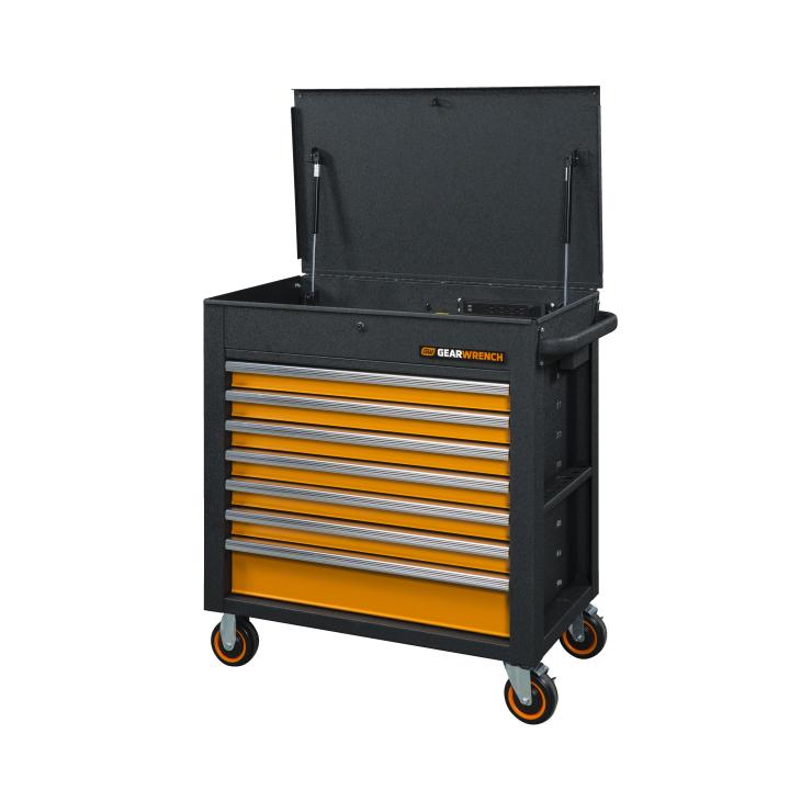 35" 7 Drawer Rolling Tool Cart with Tilt Top