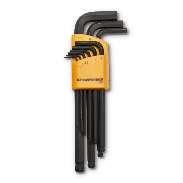 9 Piece Metric Ball End Long Arm Hex Key Set