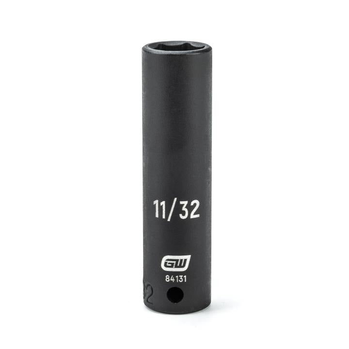 1/4" Drive 6 Point Deep Impact SAE Socket 11/32"