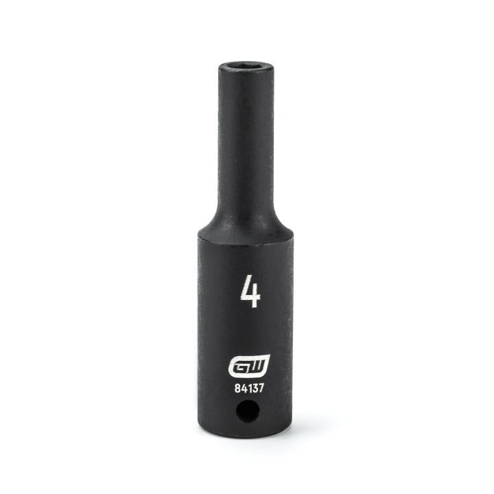1/4" Drive 6 Point Deep Impact Metric Socket 4mm