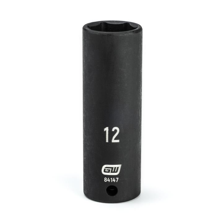 1/4" Drive 6 Point Deep Impact Metric Socket 12mm